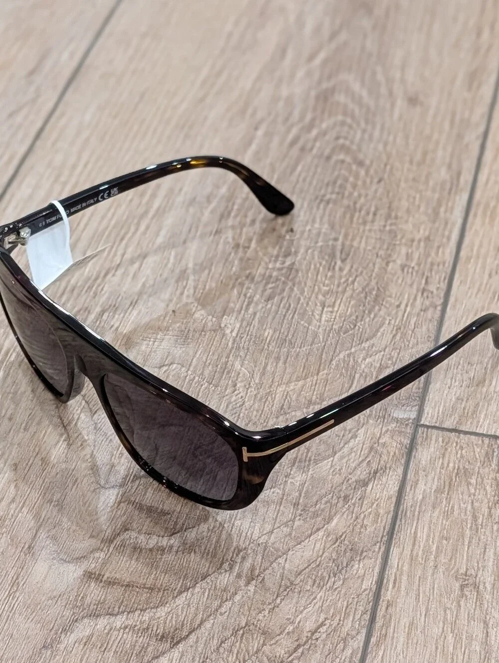 $465 Mens Authentic TOM FORD 58mm Pilot Sunglasses Dark Havana/Gradient Smoke